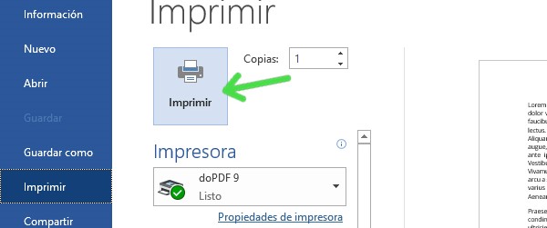 exportar tu archivo de Word a PDF