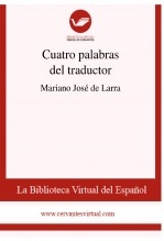 Libro Cuatro palabras del traductor, autor Biblioteca Virtual Miguel de Cervantes