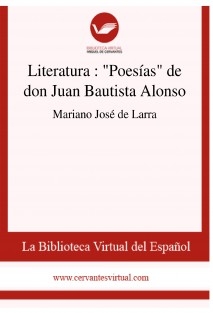 Literatura : "Poesías" de don Juan Bautista Alonso